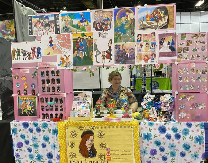 Artist Alley Table from Anime Midwest 2024
