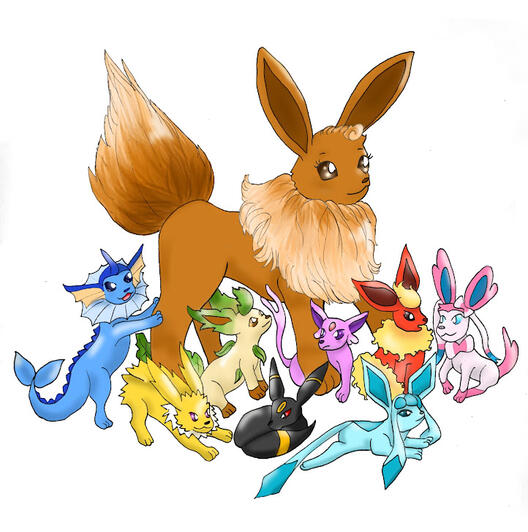 fanart of Pokemon - Eevee Evolutions