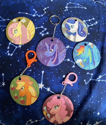 Hand-Painted Keychains with characters from My Little Pony