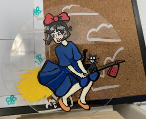 Handpainted Acrylic Standee of Kik&#39;s Delivery Service